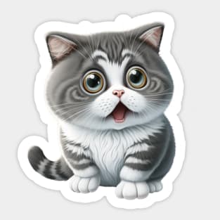 Stunned Cat Sticker